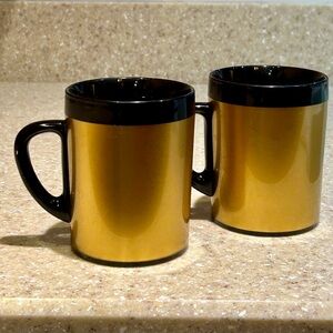 Pair Vtg West Bend Thermo-Serv Double Wall Insulated Camping Mugs Tumblers